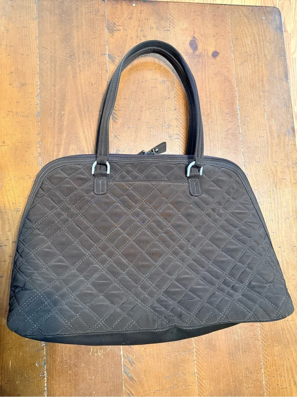 Vera Bradley Quilted Brown Laptop Tote